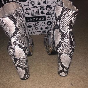 Platform snake skin heels